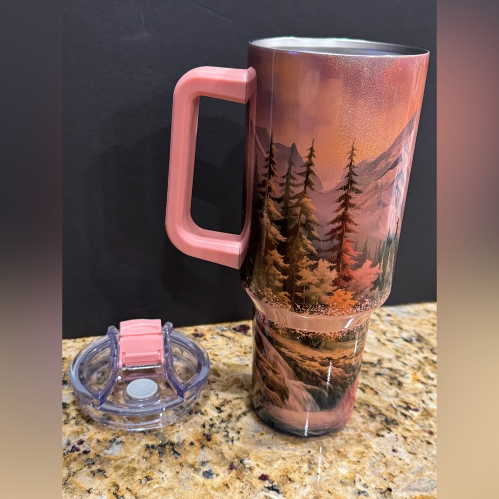 Stainless Steel 36 oz Tumbler with Lid hot/cold natural theme - Picture 4 of 7